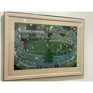 Ralph Fasanella, Ball Park, Screenprint, signed and numbered in pencil - Framed